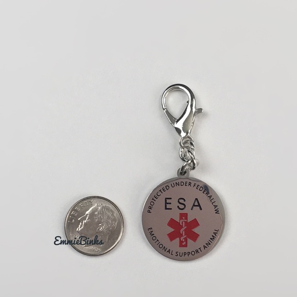 ✨3for$38 New Stainless Steel Silver ESA Service Animal Identification Charm - Picture 6 of 11
